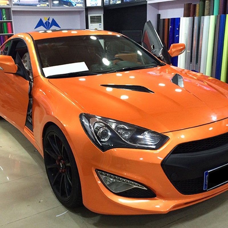 ATMOMO Chrome Mirror Orange Car Vinyl Wrap High Gloss Self-Adhesive DIY Car Decals Film Sheet 59.84'' x 11.8'' - Image 5